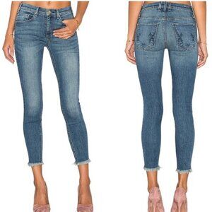 MCGUIRE Mid Rise NEWTON Skinny Jeans Blue Denim Raw Hem Size 27